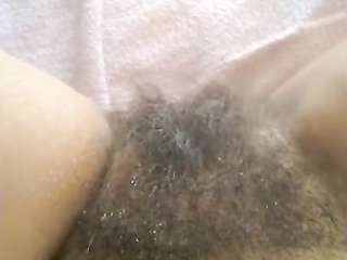 Playing with my hairy pussy