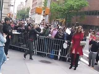 Connie Nielsen accidentally flashes her derriere in NYC