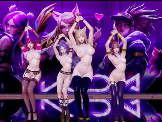 [MMD] BLACKPINK - Kil this Love Strip Vers. Ahri Akali Evelynn Kaisa 3D Erotic Dance