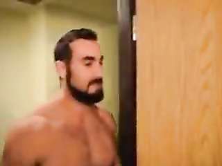 Two bearded men get fucked in the shower