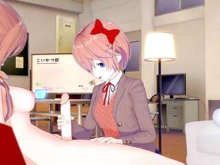 [doki Doki Literature Club] Futanari Monika Fuck Sayori(3d Hentai)