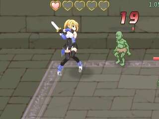 Pretty girl having sex with goblins men in Sb night and elven knight hentai game