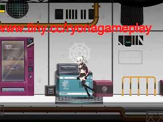 Silver haired girl having sex with men and monsters in The shadow of Hydhra act hentai game