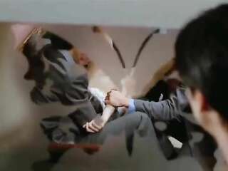 The boss spies on a girl being raped by two bastards