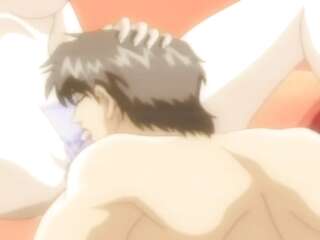 Strap-on and double-ended dildo for lecherous Hentai lesbians