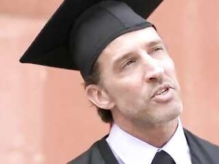 The photographer roughly fucked a blonde in stockings in the throat and anal