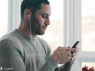 A man made a surprise for his young wife on the wedding anniversary in the form of FFM fucking