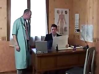 Passionate sex doctor and his nurse with anal penetration