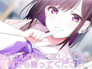 巨乳・女子〇生ちゃんに通勤中に痴女責めされる！！こしょこしょ囁き耳舐めペロペロ