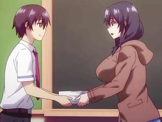 นักเรียน hentai เงี่ยนมีเพศสัมพันธ์กับ dildo