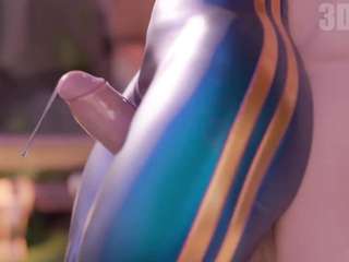 Chun-Li - "Thighjob Remastered" (The beauty squeezed the dick between her legs and milks him until he cums) [Street Fighter]