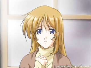 Anime blonde teen getting pussy fucking