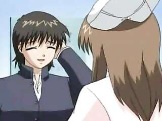 Hentai brunette fucks redhead sweetheart between legs