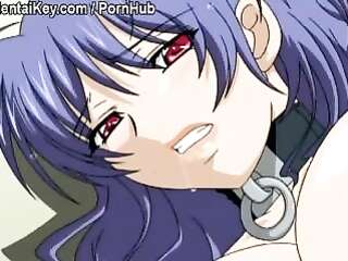 Beautiful hentai girl cums from handjob with toys