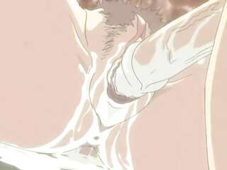 巨乳美女が股間を引き裂かれるアニメ漫画