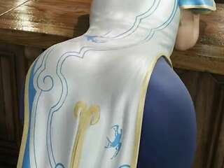 Karate cute from the game twirls her ass on camera