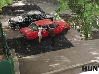 Dad will give his son a car if he brings a young girlfriend whose pussy is covered with duct tape and her ass is fucked