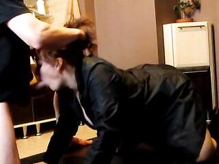 After the banquet, Arishka agreed to go on a visit and suck his dick in the kitchen