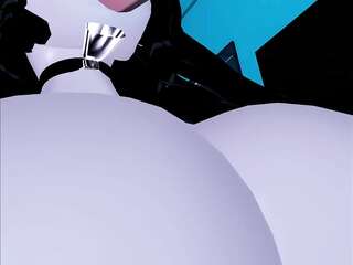 Big tits được một con cặc khổng lồ trong miệng