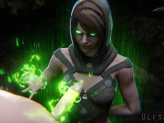 3Dアニメーション 着衣チンポ ハンズフリー ルール34 魔女