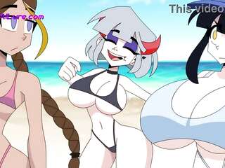 การ์ตูนชายหาดเปลือย - ไม่อนุญาตให้สวมเสื้อผ้า!