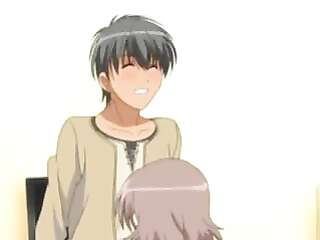 Hentai, teacher with huge tits gives blowjob to student (eng)