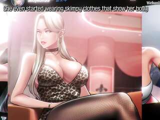 A hentai guy looks at a photo of a busty beauty and dreams about her.