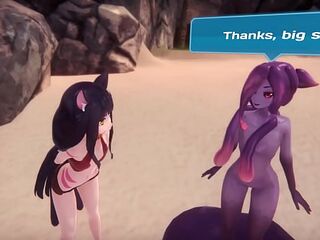 MonsterGirl Island [Monthly Animation game] Part.13 Discovering a shape shifter hot smile nice with growing boobs on the beach