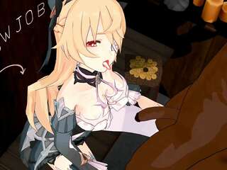 Fischl Blowjob Genshin Impact 3D MMD Hoạt Hình Clip