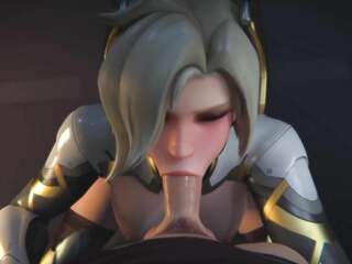 3D Overwatch การ์ตูน Blowjob น้ำในปากกลืน