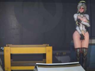 3D Overwatch Desenho Boquete Gozada na Boca Engolir