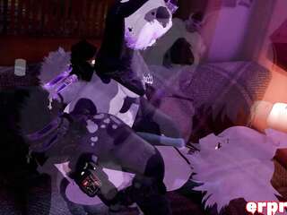 VRChat Little Pup Masturbates Before Taking Bunny Dick