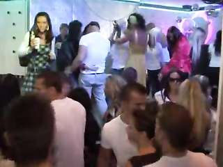 Depraved girls fuck at a drunk party in a club