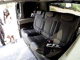 Cute Indonesian brunette asked a beautiful driver to fuck her vagina in the backseat of a car